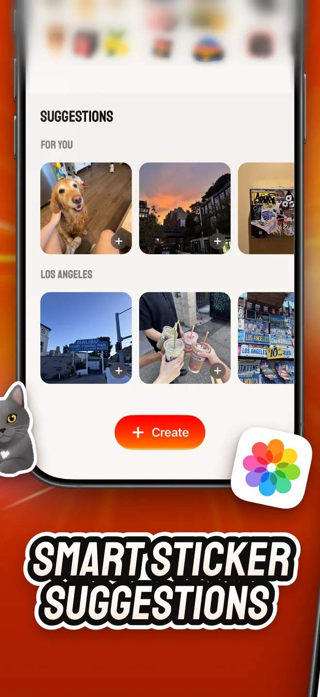 Smart suggestions of photos that would make good stickers