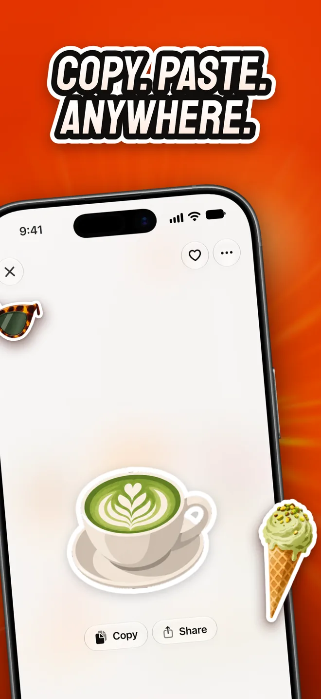 Copying a sticker to paste anywhere